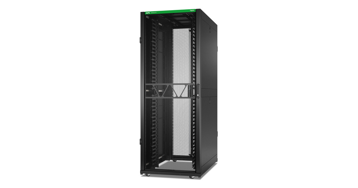 APCNetShelter SX AR3340B2, 42U server rack  (Zwart/groen, 1991H x 750B x 1200D mm, met zijpanelen)