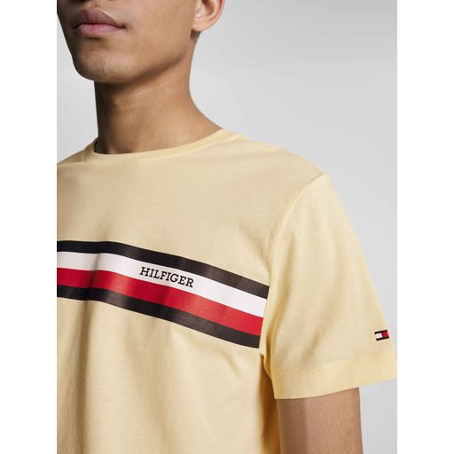 Tommy Hilfiger Monotype Stripe T-shirt, Gul, 3XL