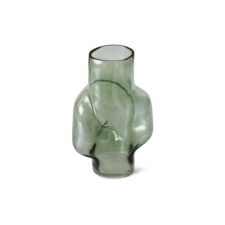 HKliving Gleam Glass vaas h32 Olive