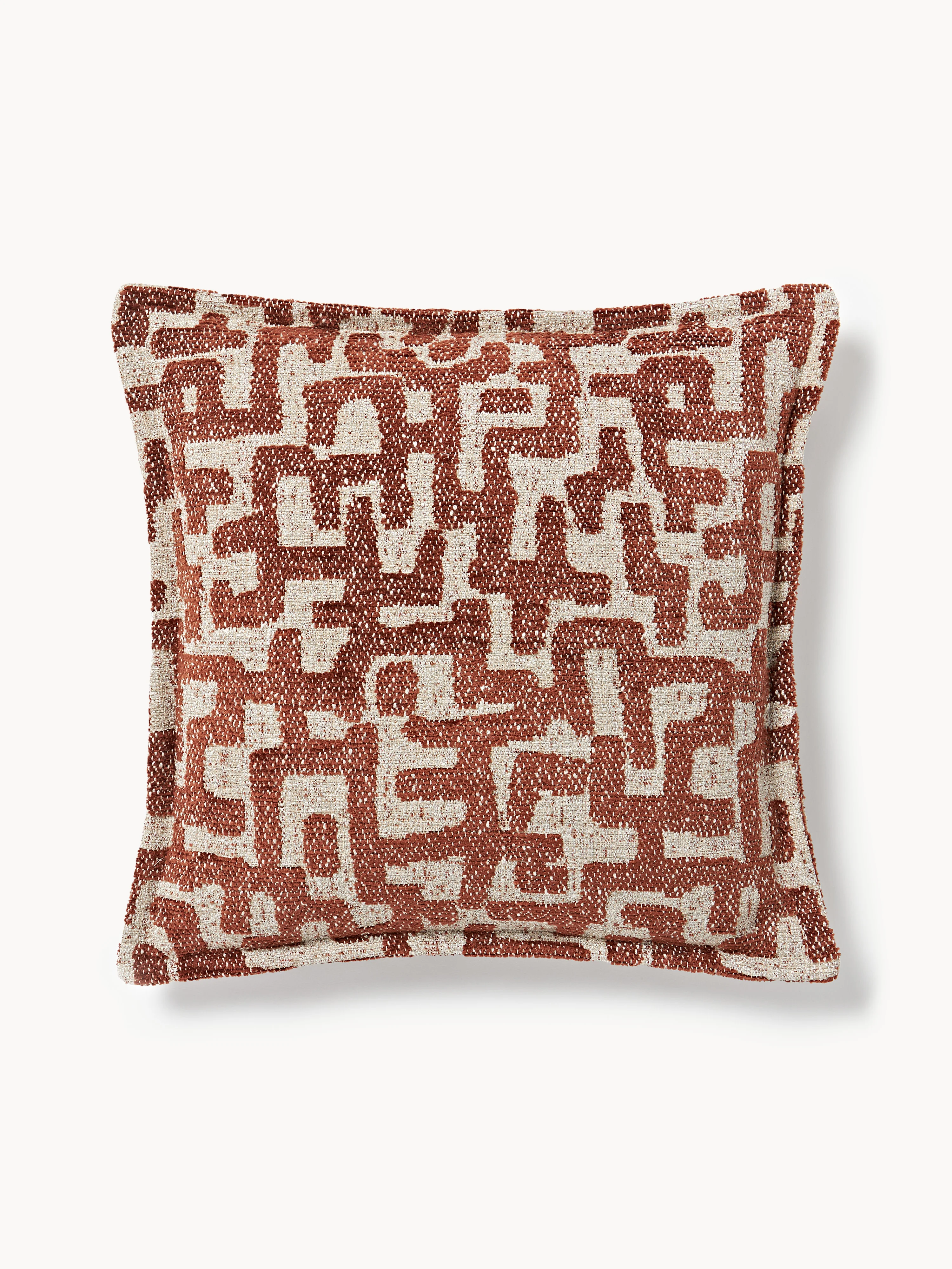 Viscose kussen Contia met ingeweven jacquard patroon