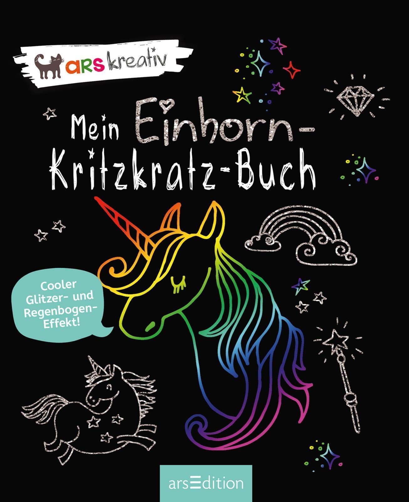 Mein Einhorn-Kritzkratz-Buch, m. Holzstift
