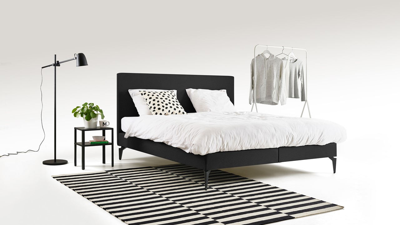 Boxspring Cisano met Silver Pocket Deluxe Foam matras dark grey
