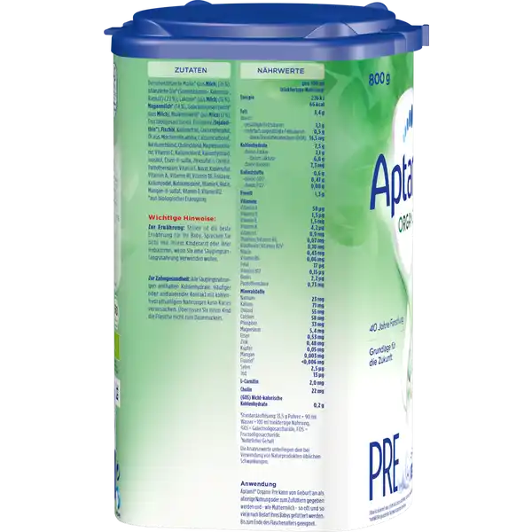 Bio Organic Pre Anfangsmilch von Geburt an