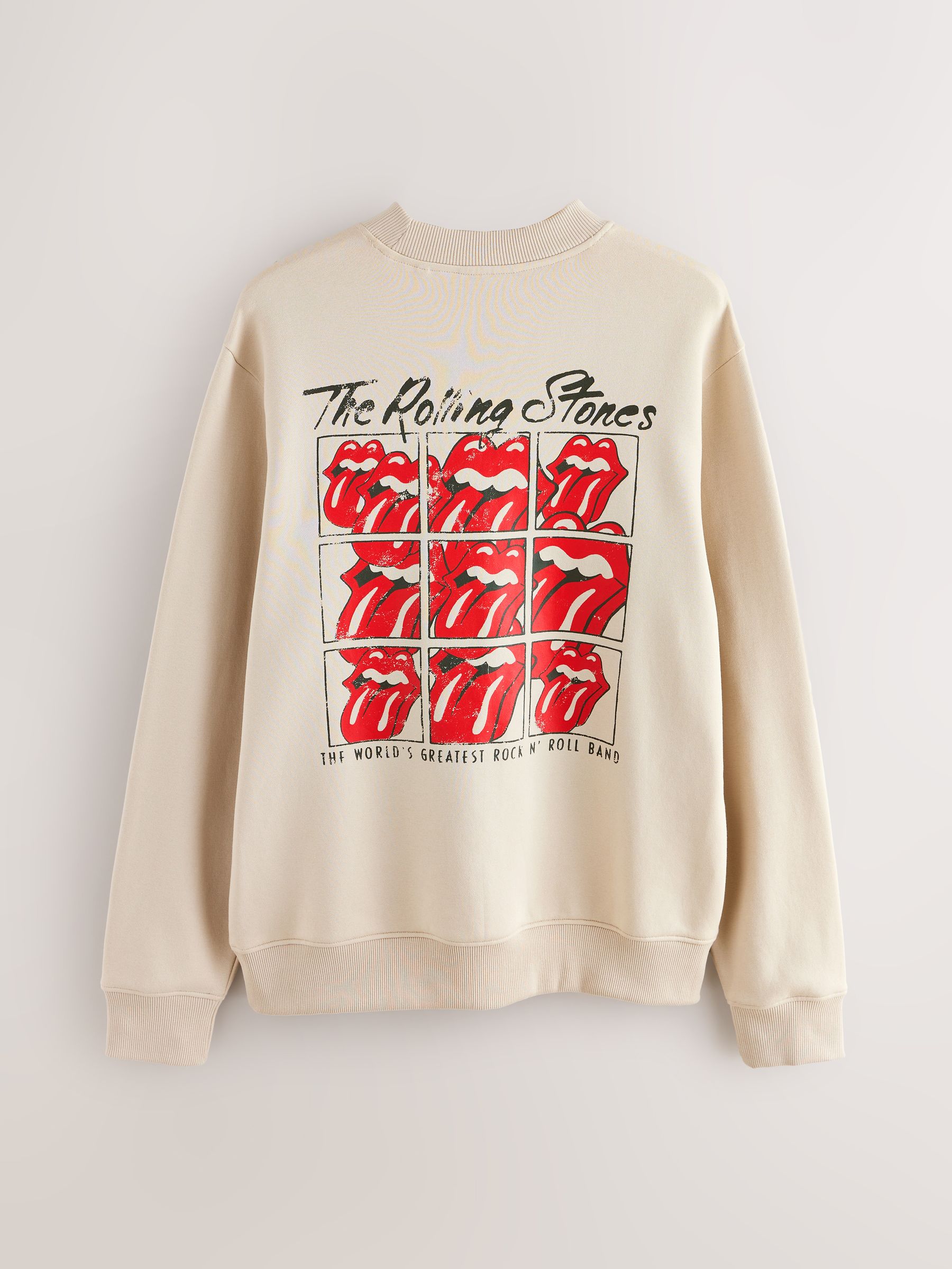 Ecru wit - Rolling Stones Licence Graphic Print Crew Sweatshirt