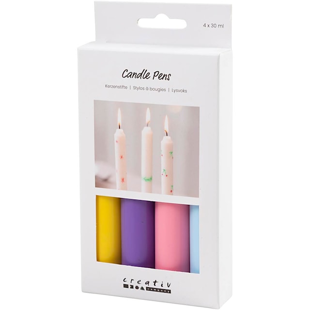 Lyspenner, lys blå, lys pink, lilla, gul, 4x30 ml/ 1 pk.