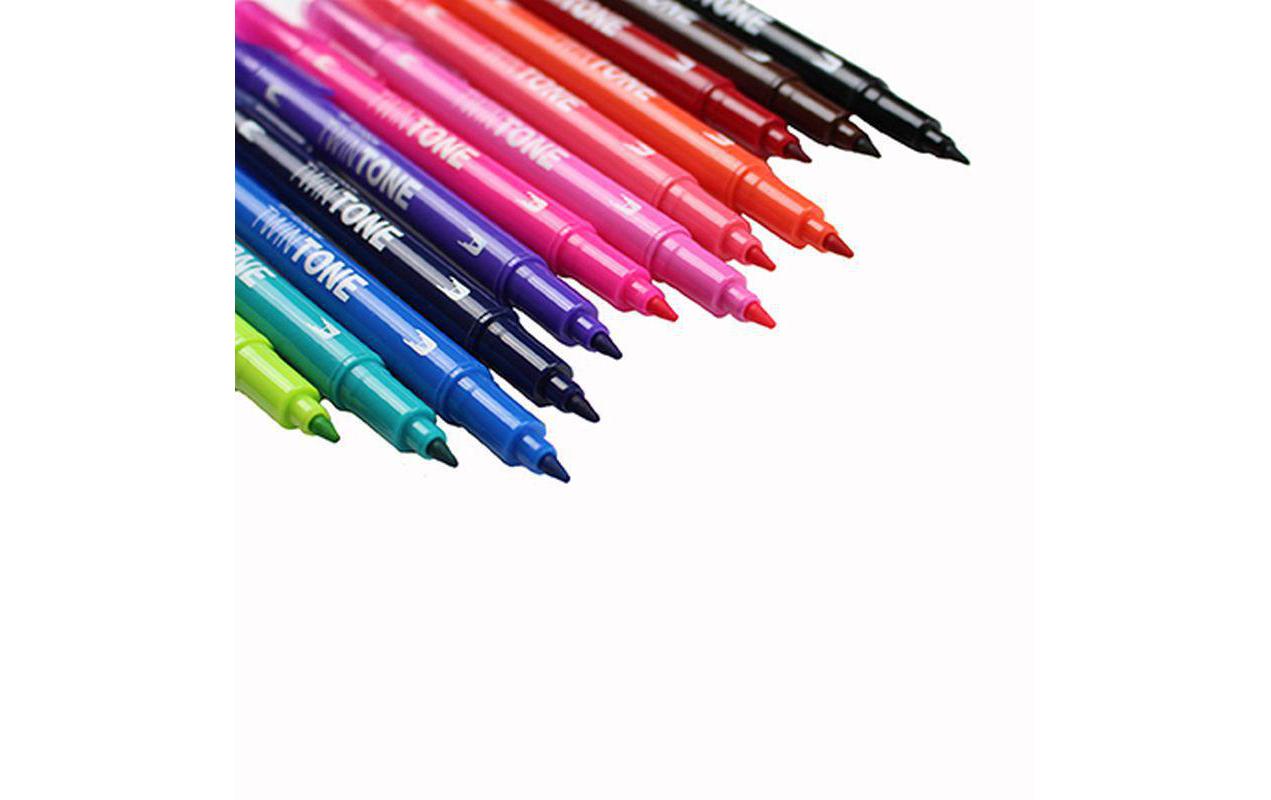 Fineliner TwinTone Brights 0.8 mm, 0.3 mm, 12 StückTwinTone Brights Fasermaler WS-PK-12P-1