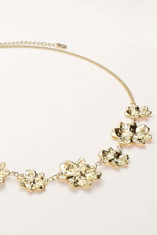 Statement ketting met gestructureerde bloemen