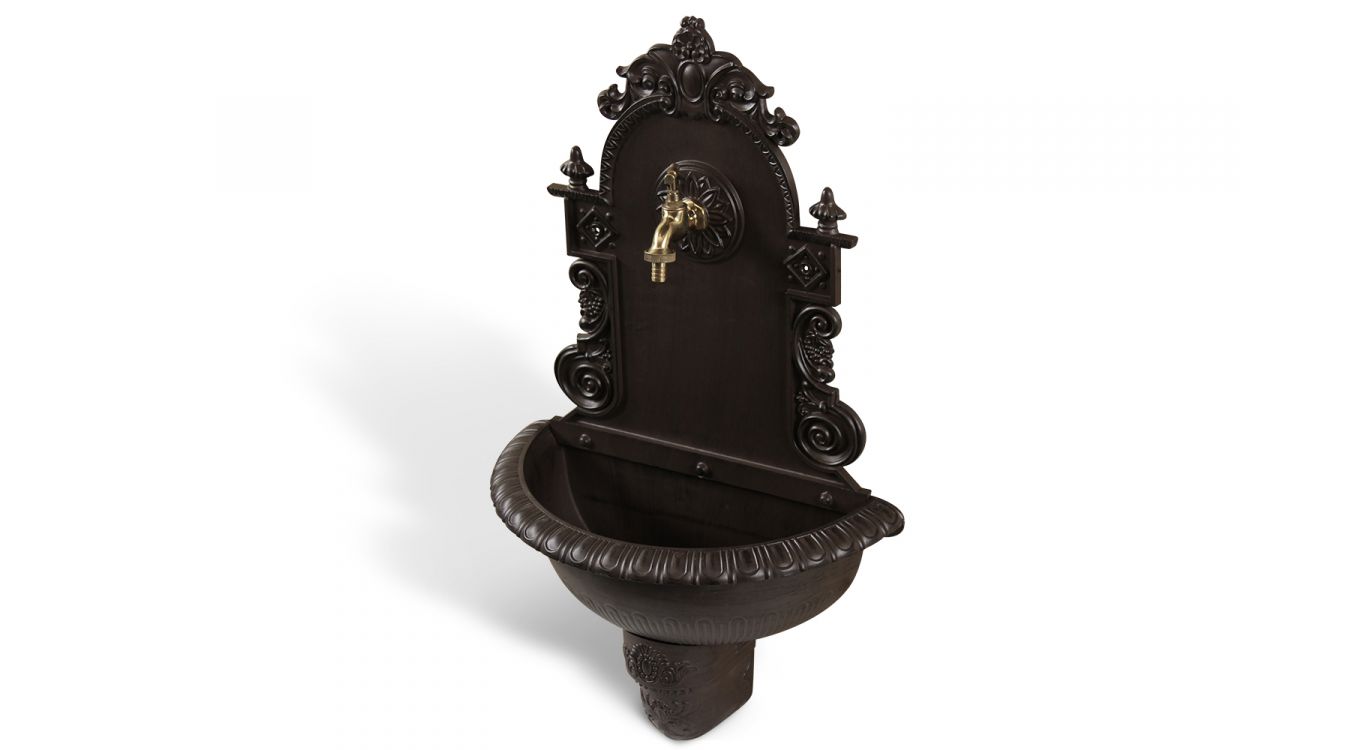 Fontaine de jardin aluminium marron 44x22x75.5cm