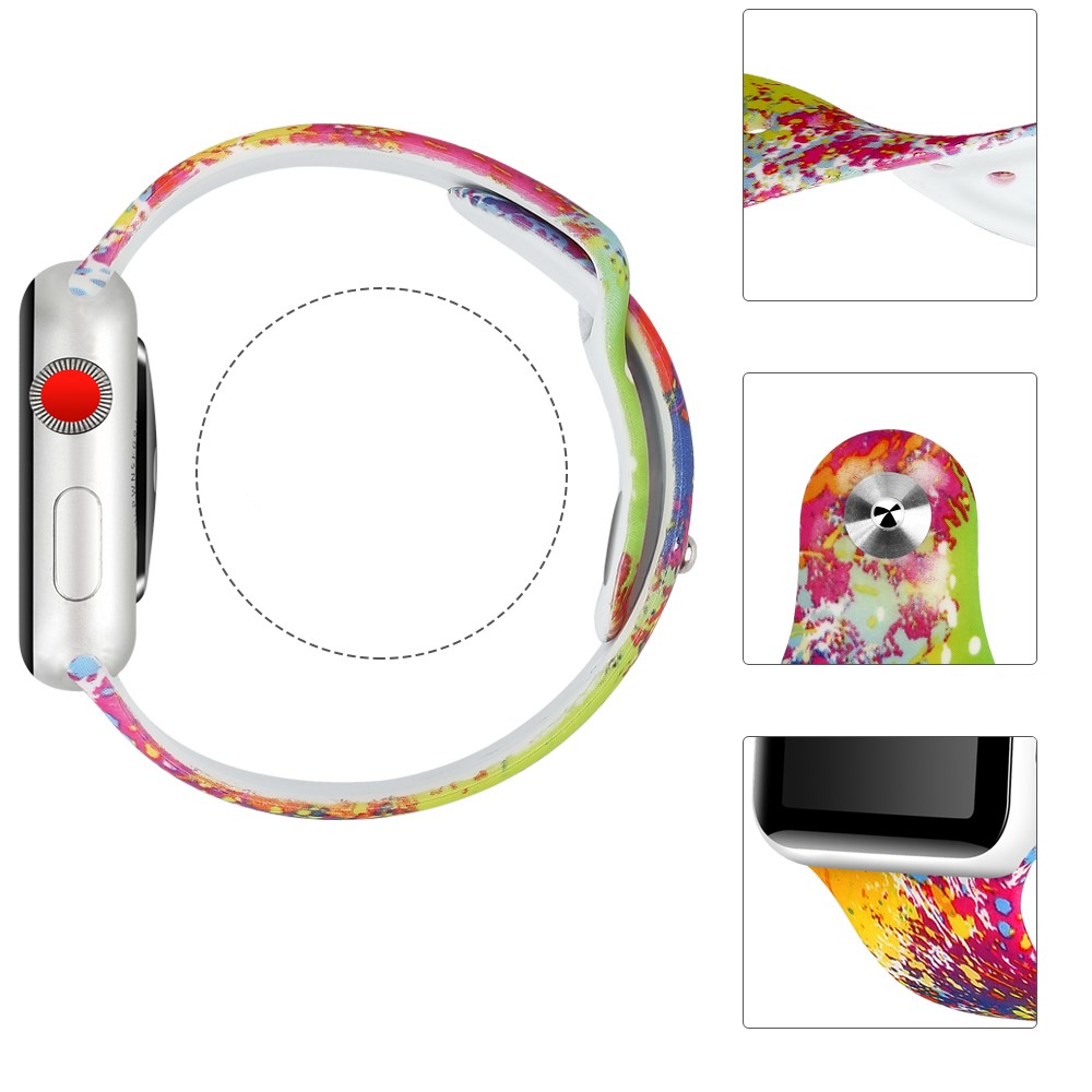 Apple Watch (42/41/40/38 mm) Silikon Sport Armband (Gelenkumfang 157 - 197mm) - Paint Splash
