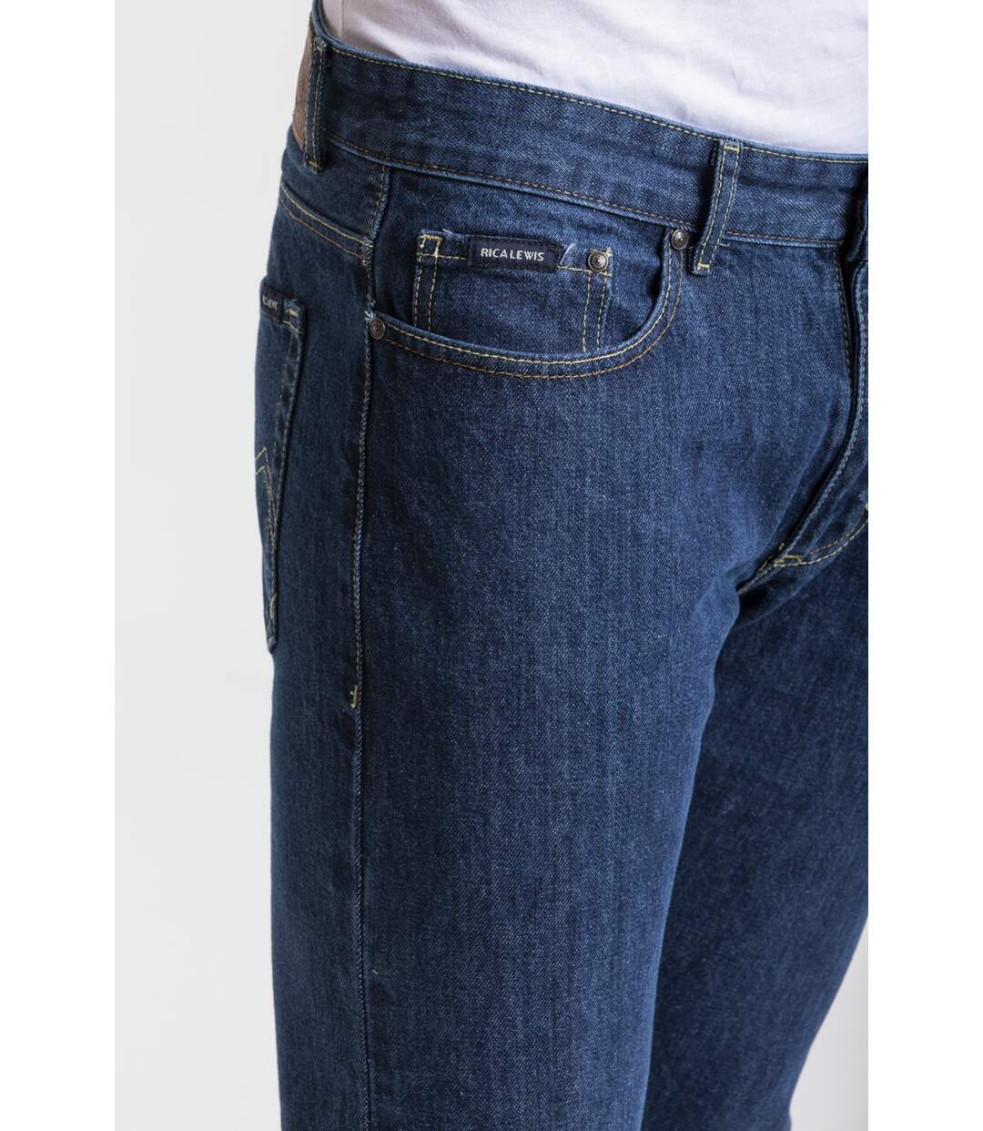 Jeans coupe droite RL70 confort coton stone washed MARINE