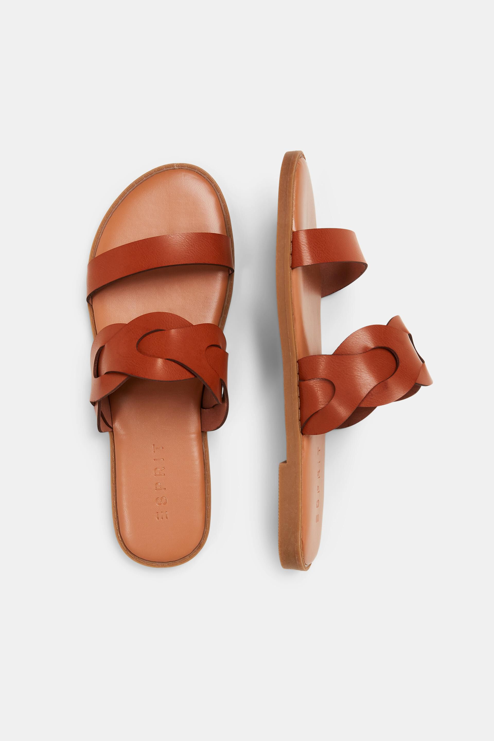 Sandales à enfiler en cuir vegan à bride tressée
