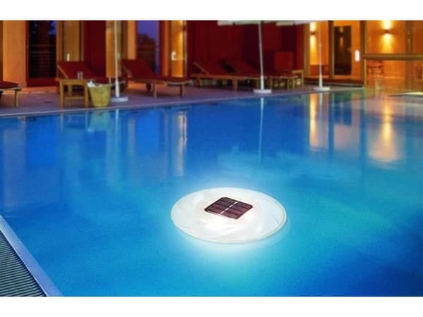 Bestway flytende LED-solcellelampe for svømmebasseng, 7 farger, 18 cm