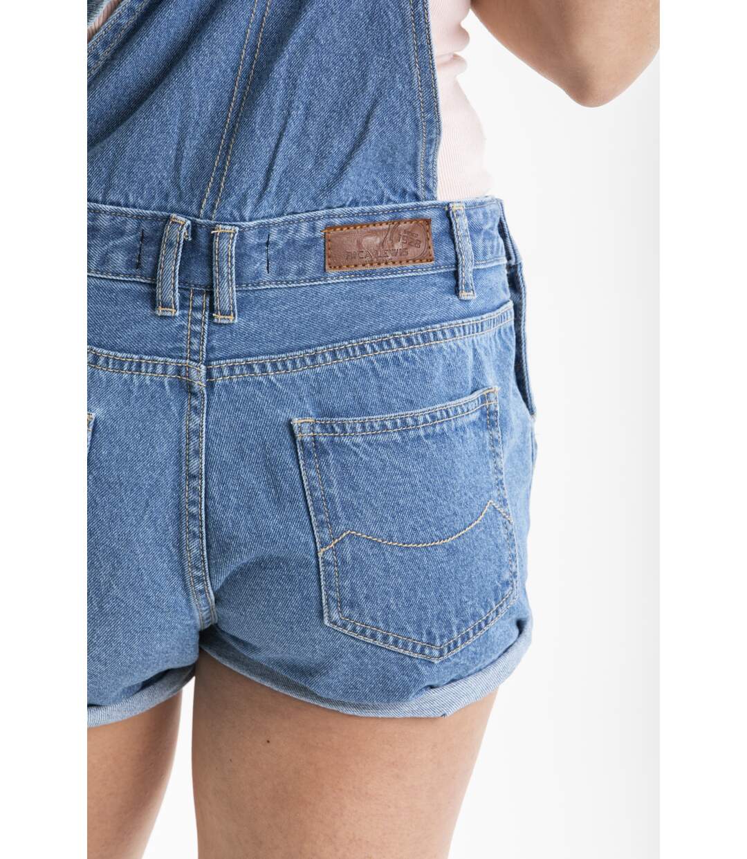 Salopette short en denim FANTINE denim