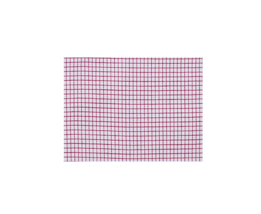 Chemise twill blanc à petits carreaux rouge - STELLAN