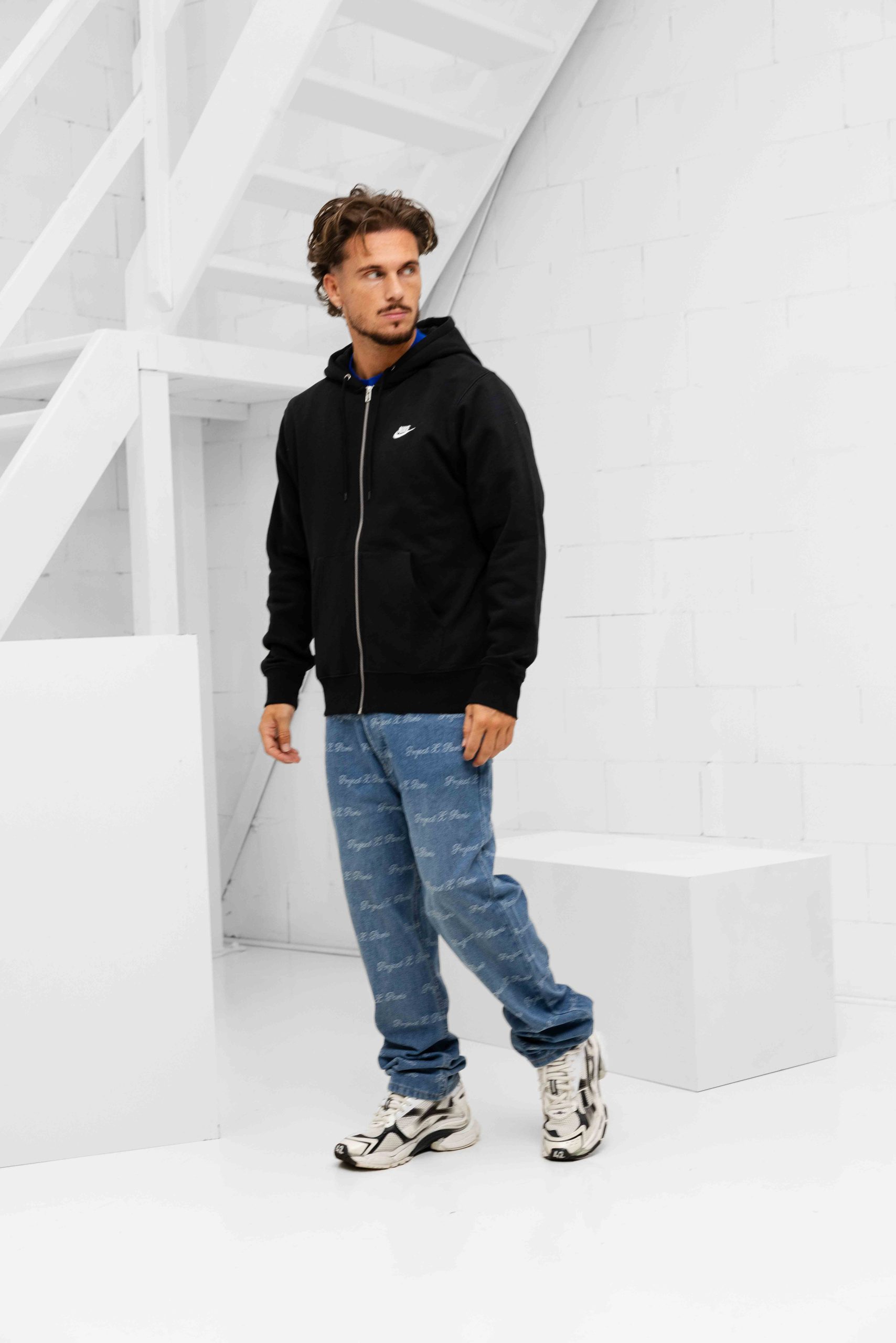 Nike Sportswear Club Full-Zip Fleece Hoodie Heren Zwart