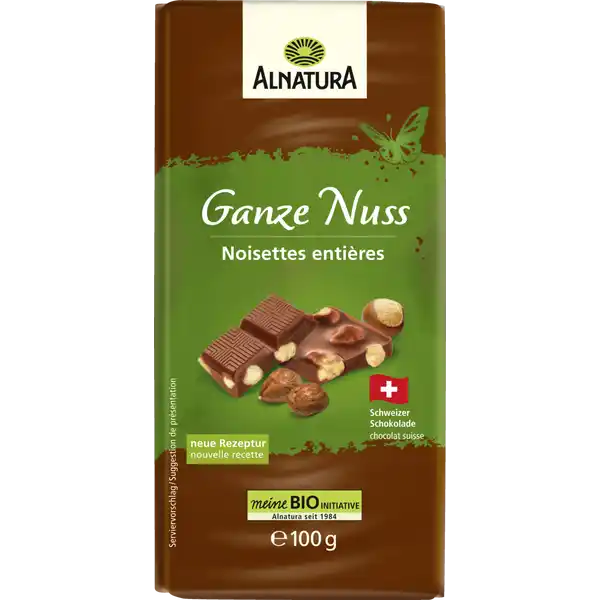 Bio Schokolade Ganze Nuss Vollmilch