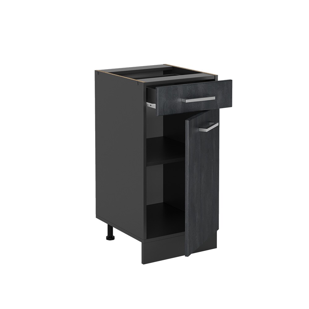 Vicco Schubunterschrank R-Line Schwarz Beton Anthrazit 40 cm ohne Arbeitsplatte
