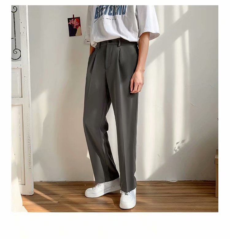 Macho - Middelhoge effen rechte broek