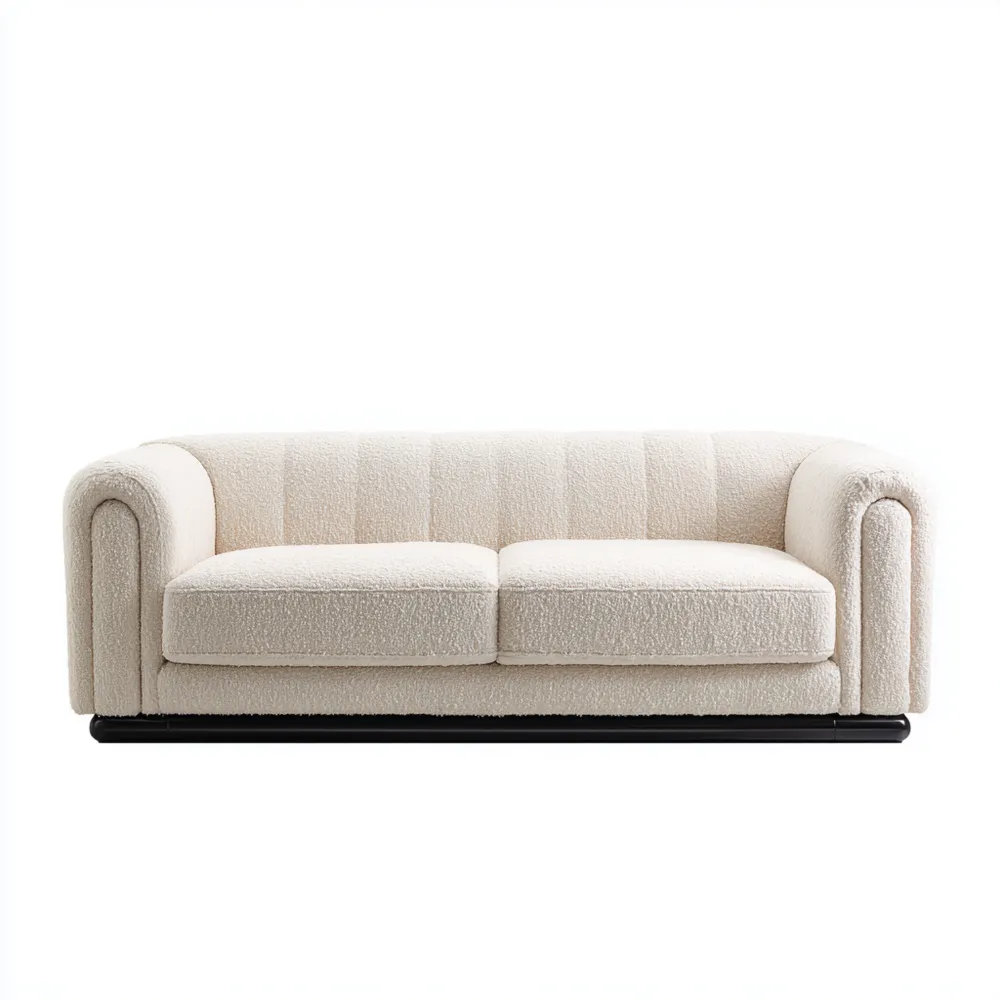 2-Sitzer-Sofa 180x90x75 cm Stoffbezug Cremeweiß – Modernes Design