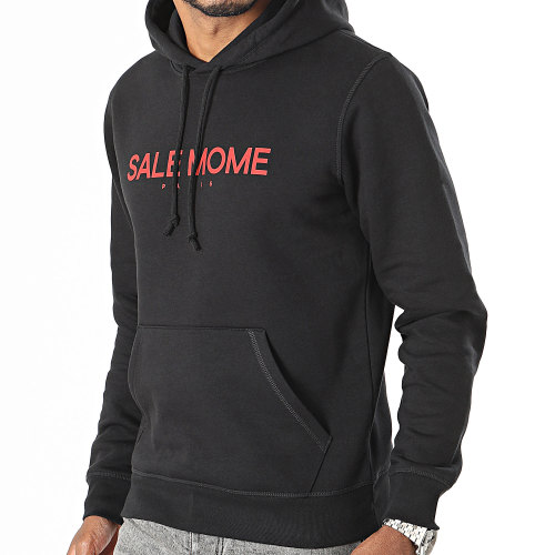 Sweat Capuche Notes Noir Rouge