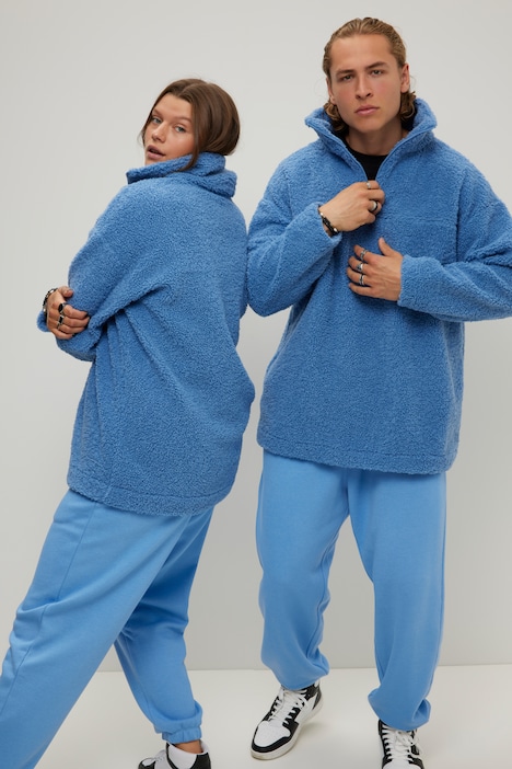 Sweater, oversized, Teddyfleece, Rundhals, Unisex