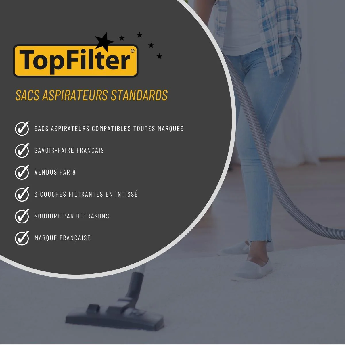 Lot de 8 sacs aspirateur Samsung TopFilter