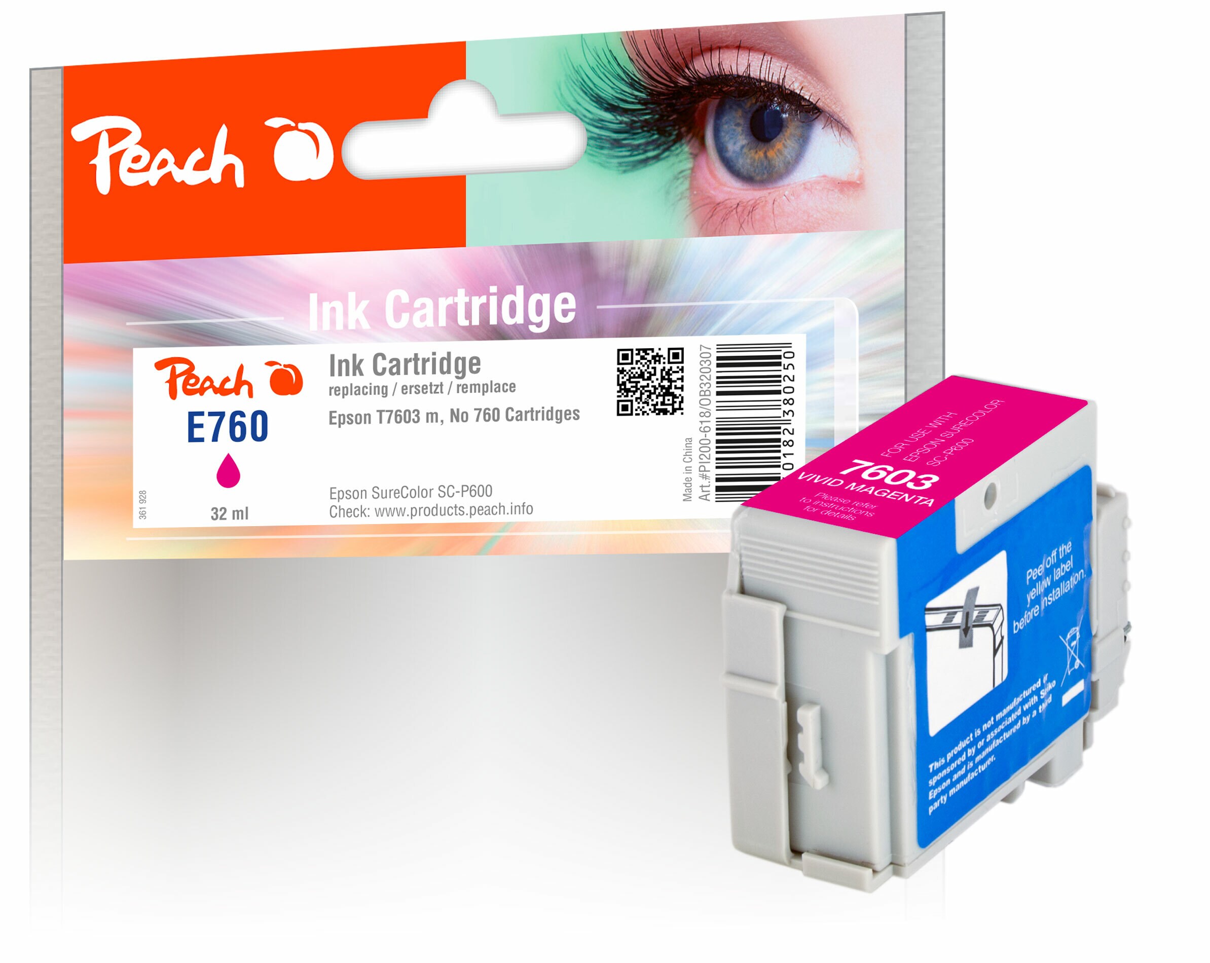Peach E760Druckerpatrone ma ersetzt Epson T7603M, C13T76034010 für z.B. Epson SureColor SCP 600