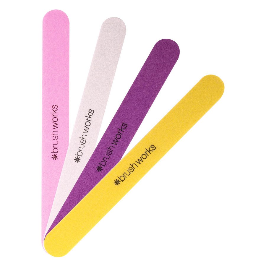 Brushworks Coloured Nail Files 4pcs
