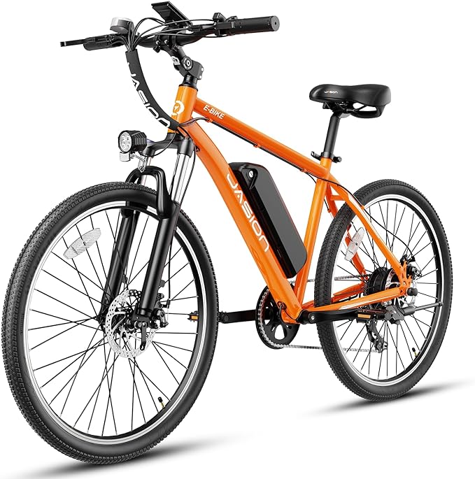 Jasion EB5 Electric Bike for Adults with 360Wh Removable Battery, 40Miles 20MPH Commuting Electric Mountain Bike with 350W Brushless Motor, 7-Speed, 26