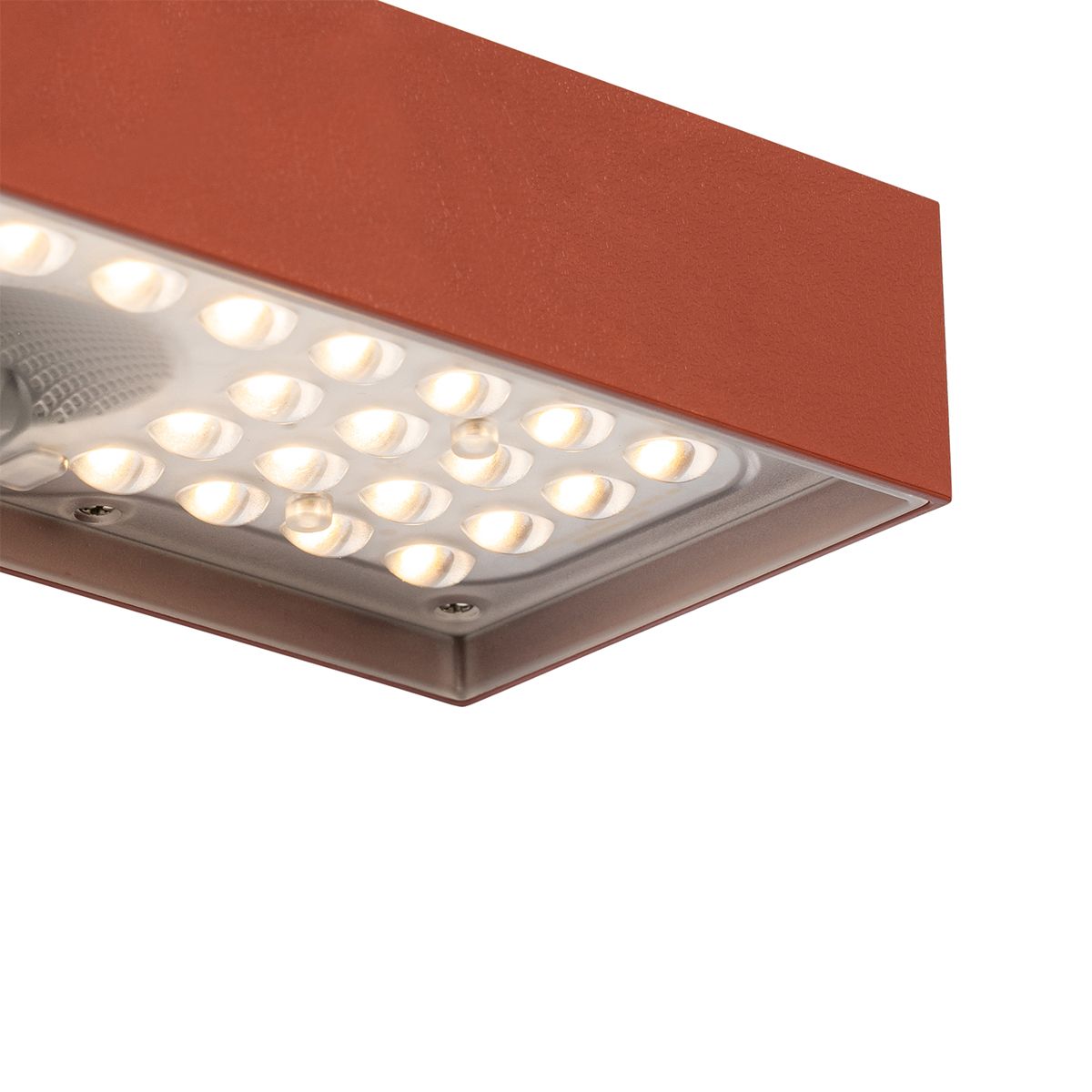Buiten wandlamp rood met dimlicht en sensor op solar - Kayo