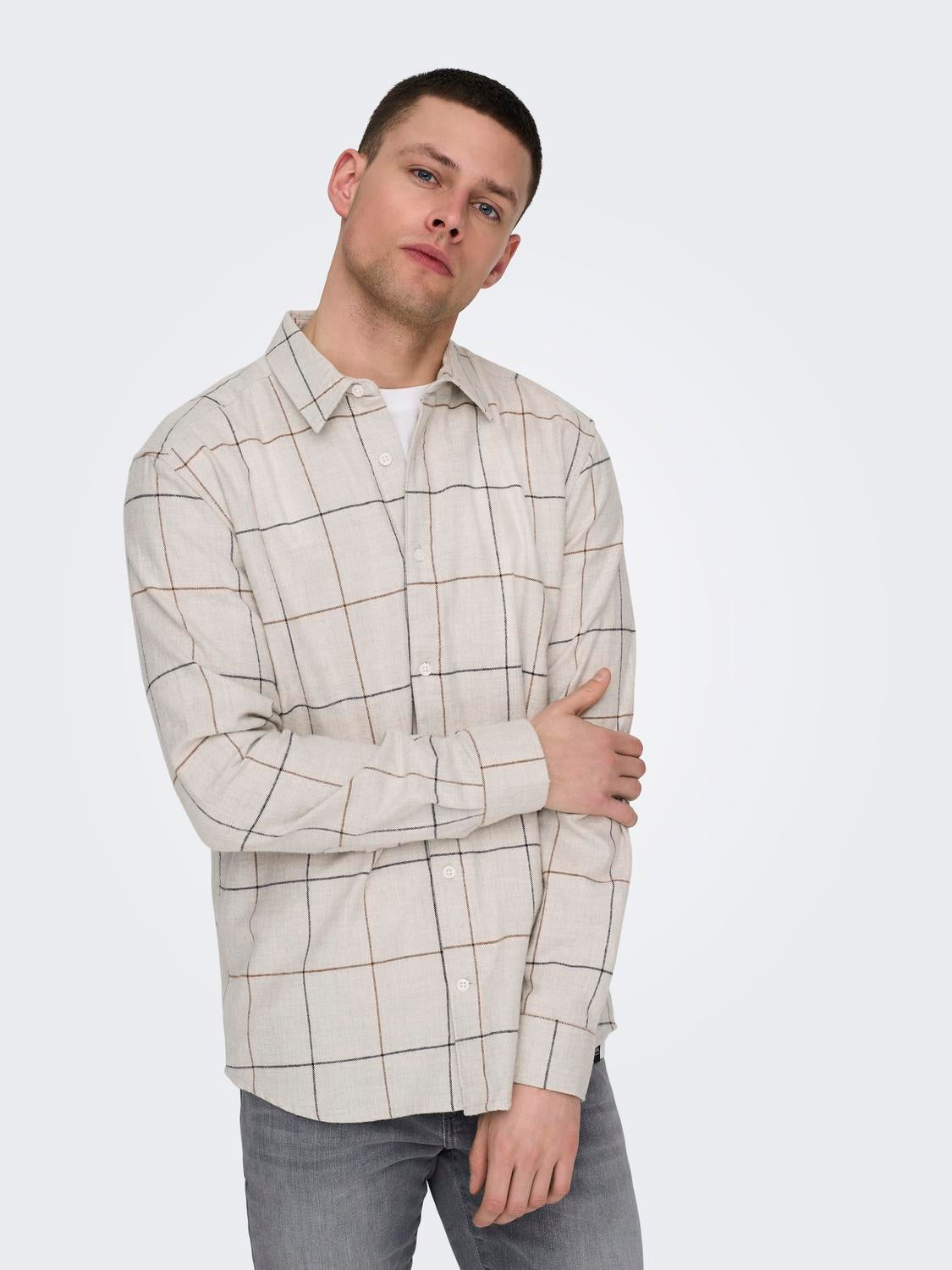 ONSLARS Hemd Light Grey Melange