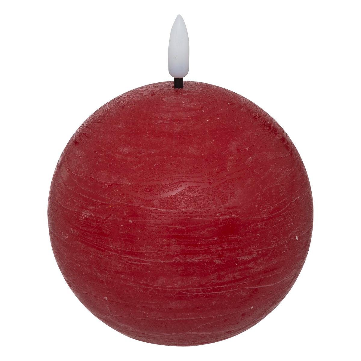 BOUGIE BOULE LED MOLIA ROUGE D.10CM
