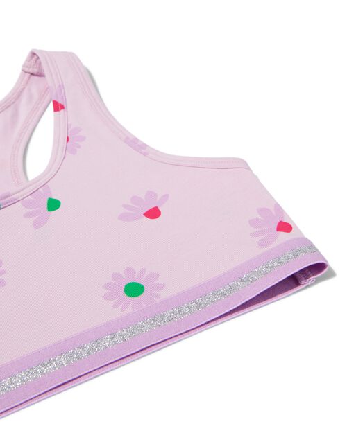 2 croptops enfant coton stretch lilas