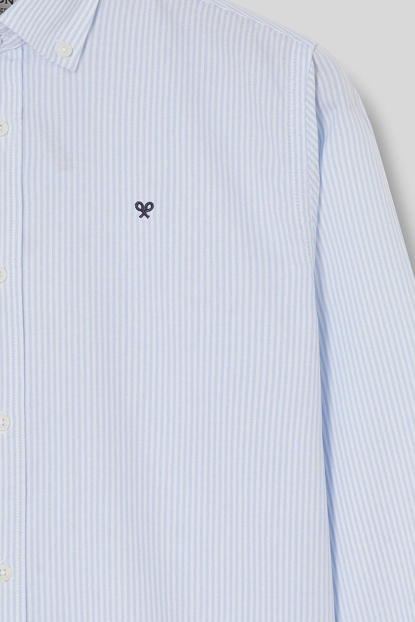 Camisa esportiva oxford clássica azul-clara com listras - Azul