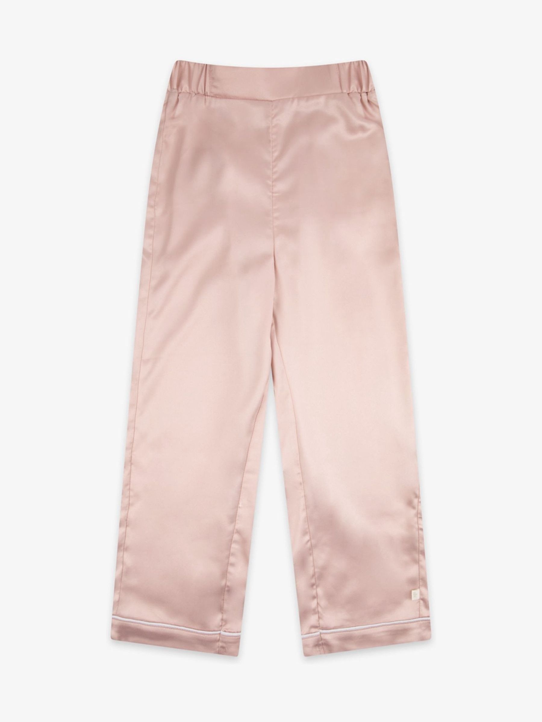 Roze - The Little Tailor Satijnen Kinder Kerstmis Pyjama's met Knoopsluiting