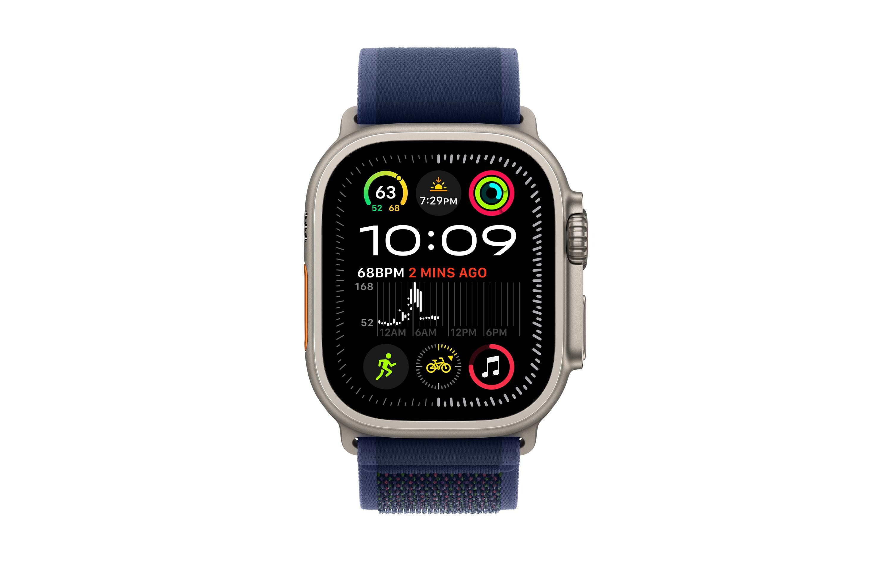 Trail Loop 49 mm Dunkelblau/Schwarz M/LDünnes Armband zu Apple Watch Ultra