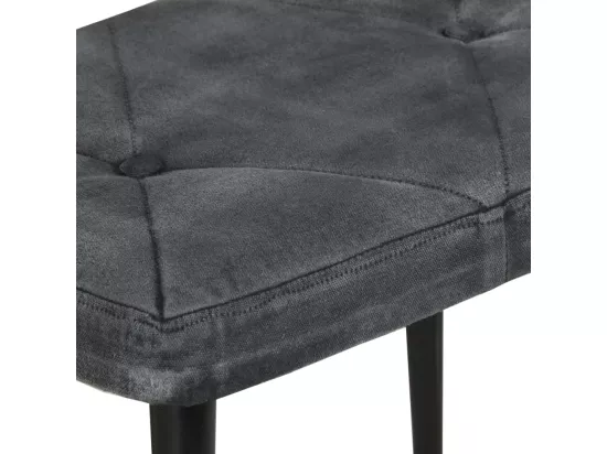Chaise à bascule avec repose-pied Noir vintage Toile