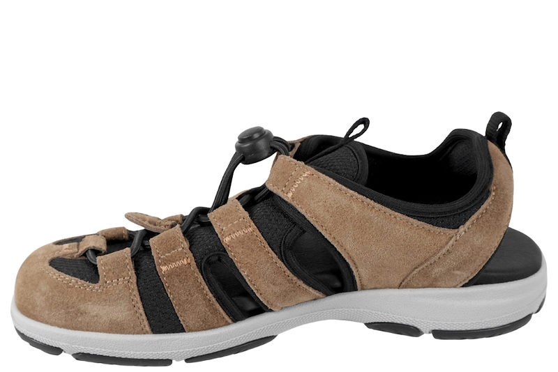 NEW FEET SANDAL I BRUNT RUSKIND MED LUKKET TÅ