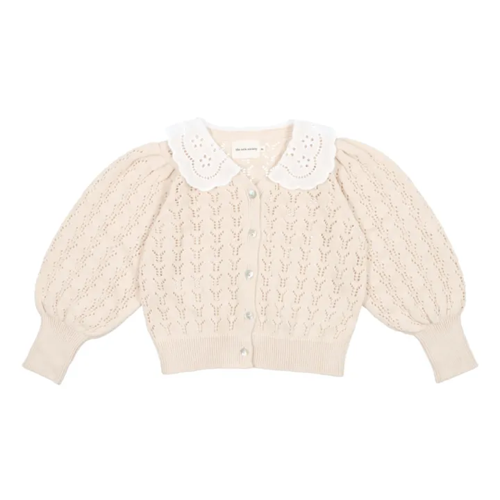 the new society Cardigan Rodney Coton Bio | Ecru