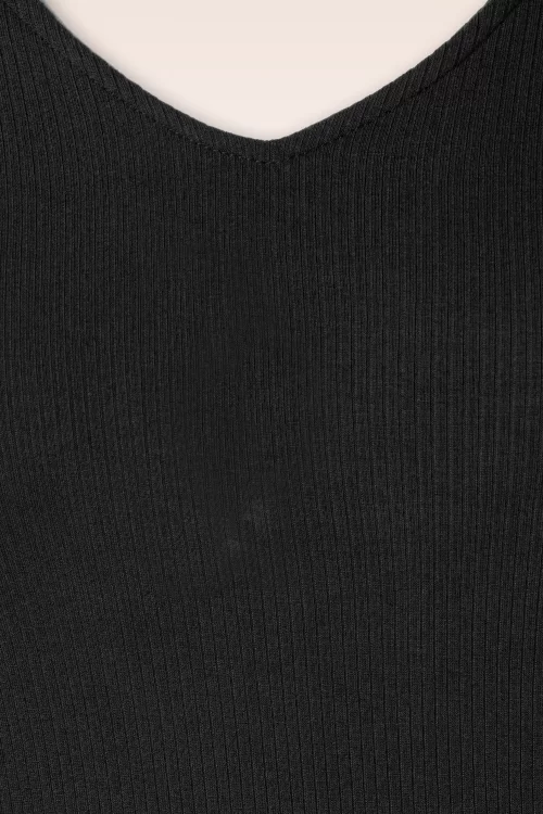 Vintage Chic for Topvintage Chloe rib top in zwart