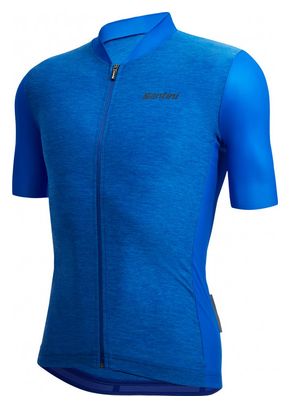 Maillot Manches Courtes Santini Colore Puro Bleu