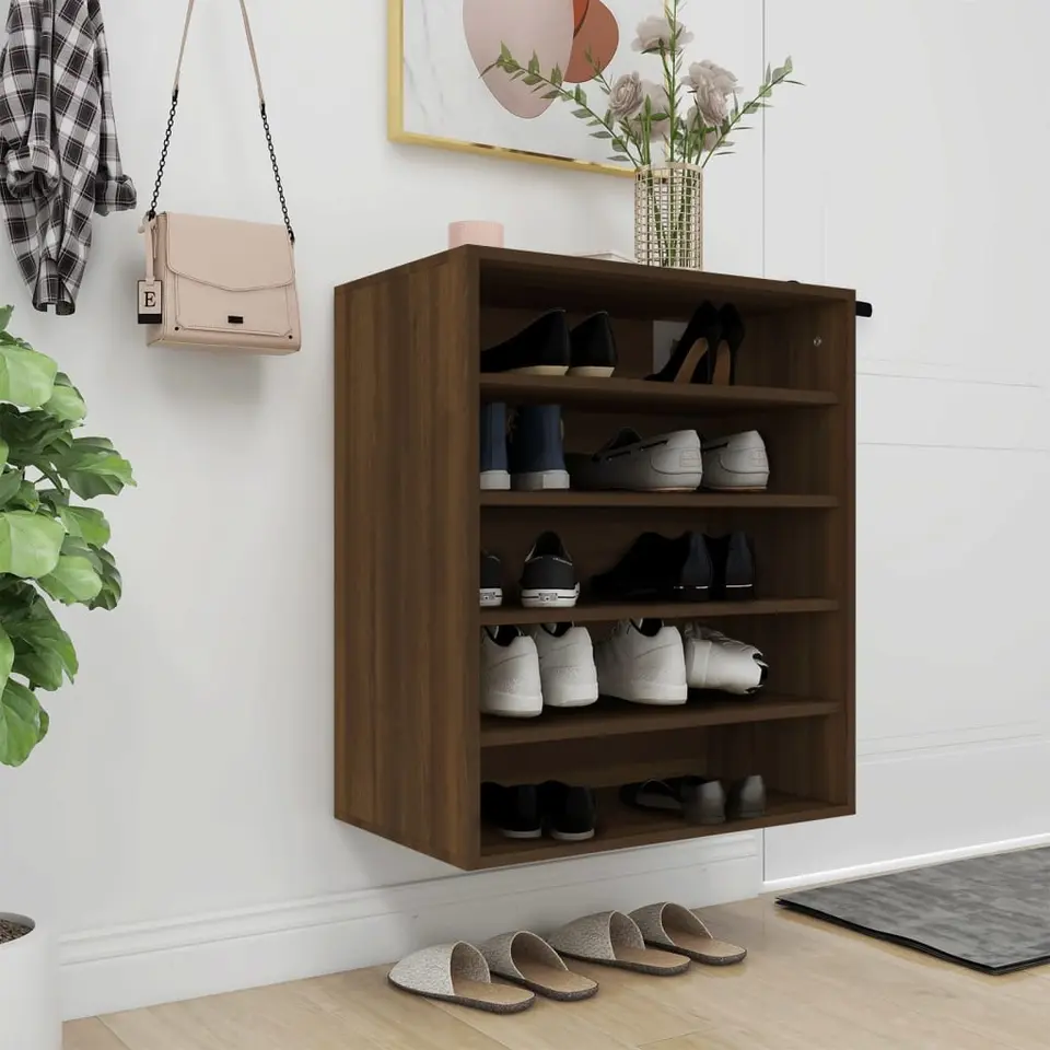 vidaXL - Schoenenrek - Bruin - Bewerkt hout - 60 x 35 x 70 cm