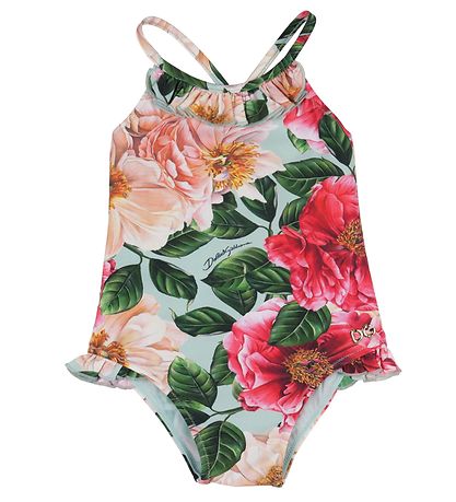 Dolce & Gabbana Bådedragt - Blå m. Rosa Blomster