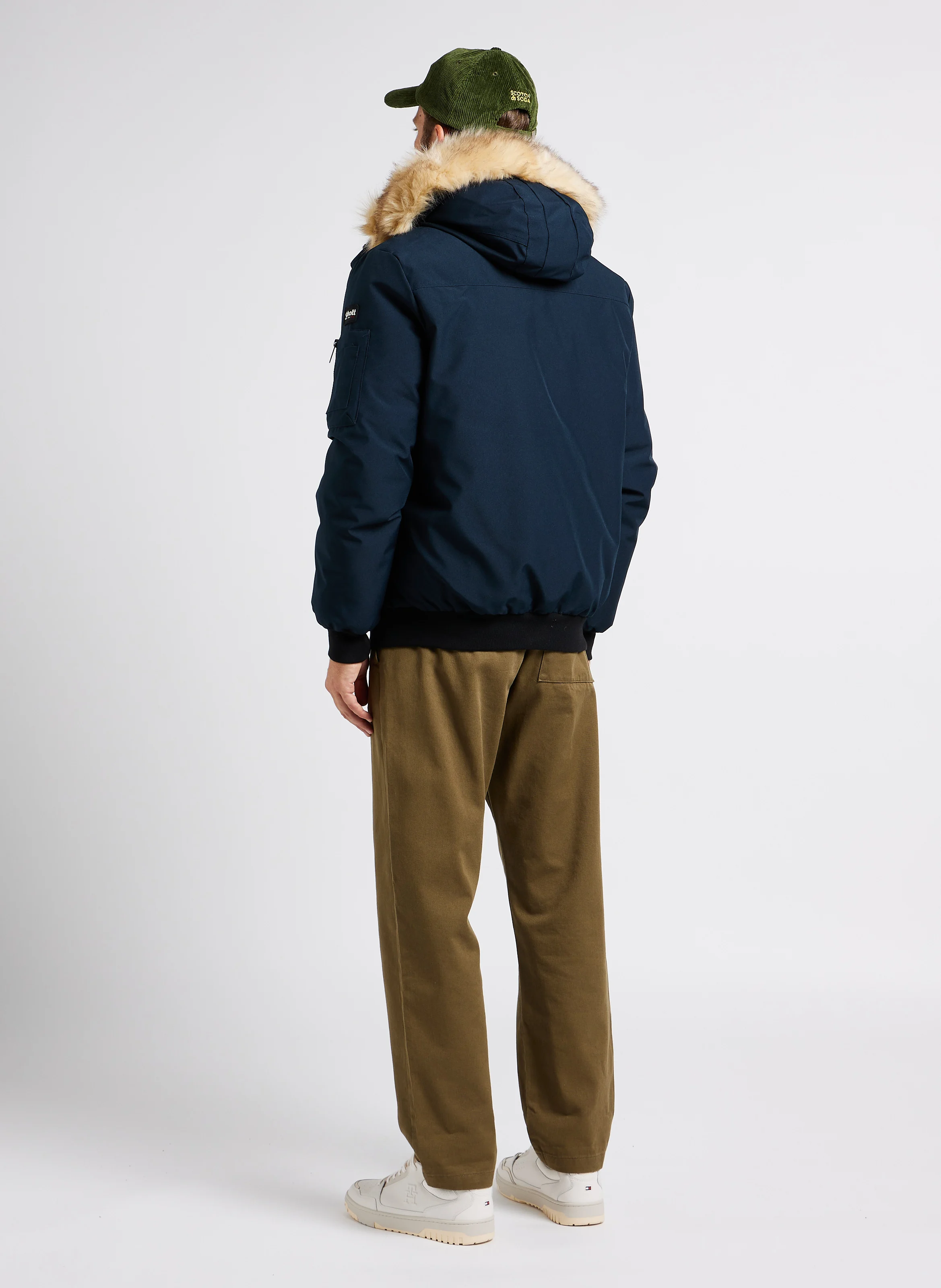 BERG - Pull col montant zippé regular-fit en coton | Gris