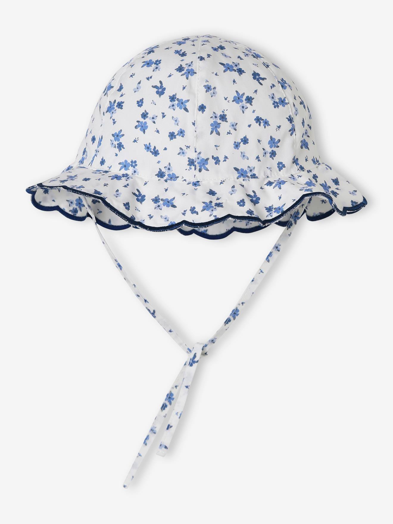 Chapéu estampado para bebê menina, estampa branca