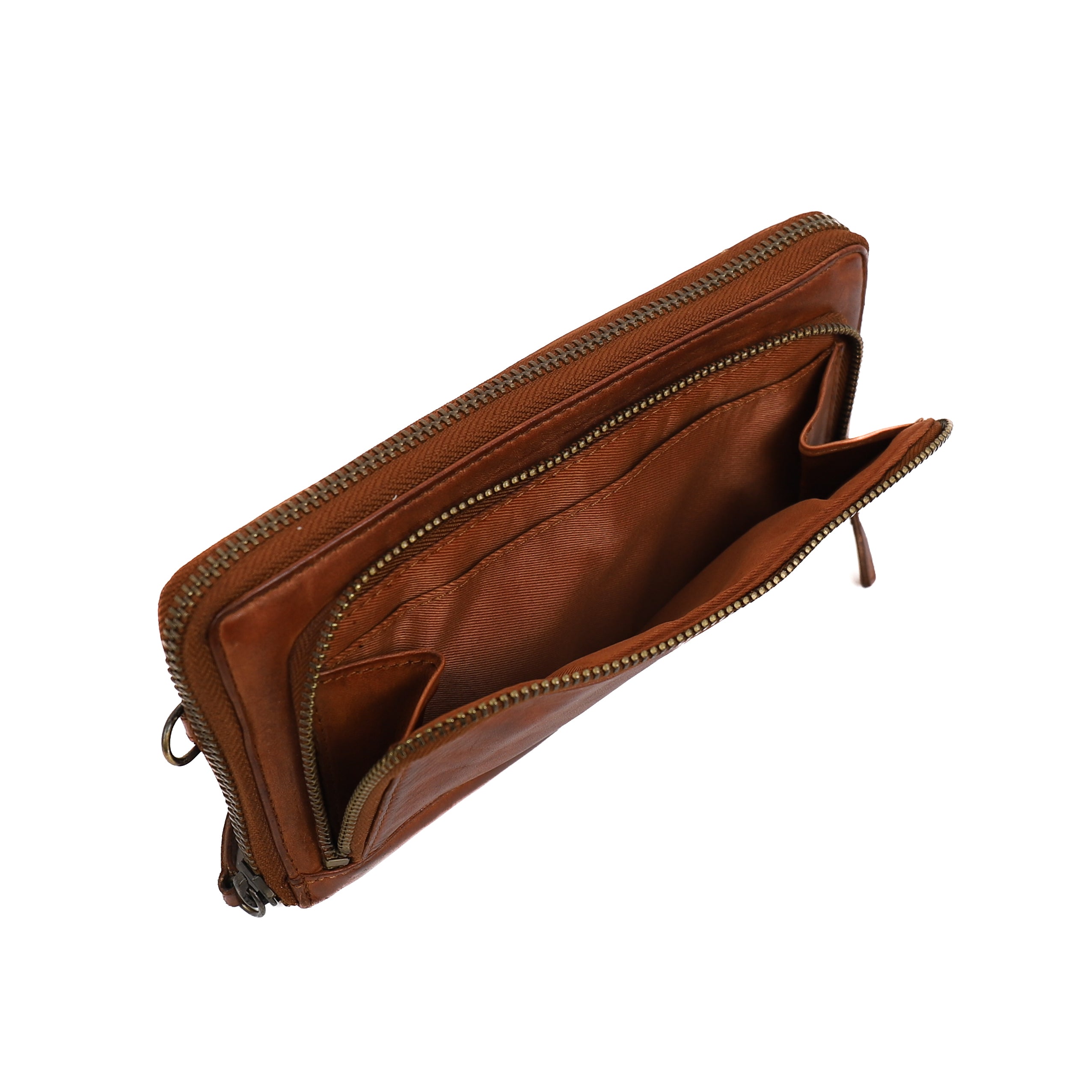 Ritsportemonnee 'Isa' cognac Cognac