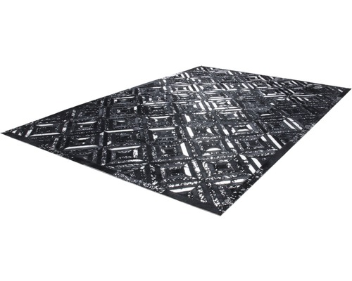 Leren vloerkleed Exotic 510 zwart-zilver 120x170 cm