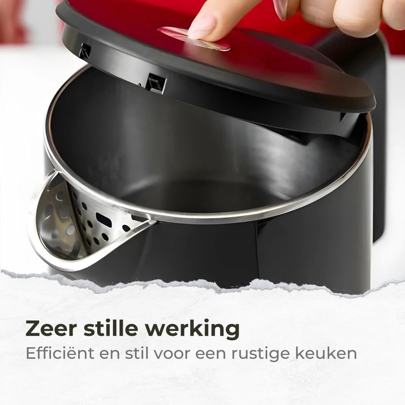 MPM - Stille Waterkoker met temperatuurregeling - Digitale Temperatuurweergave - 1,7 Liter - Dubbelwandig - 2200W - Zwart