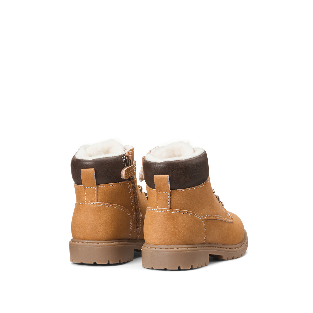 COLEÇÃO LA REDOUTE<br>Botas de cano curto forradas com cadarço e zíper
