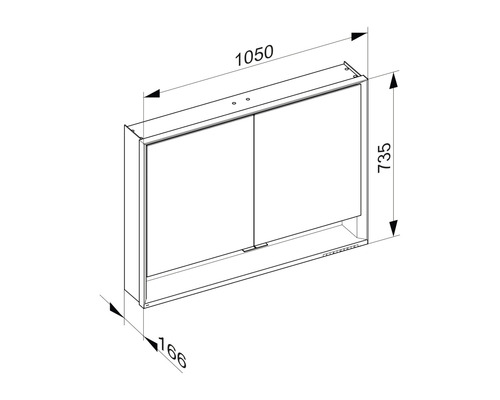 KEUCO Royal Lumos spiegelkast 105 x 16,5 x 73,5 cm, gespiegeld, 2-deurs, LED, IP 24, 713